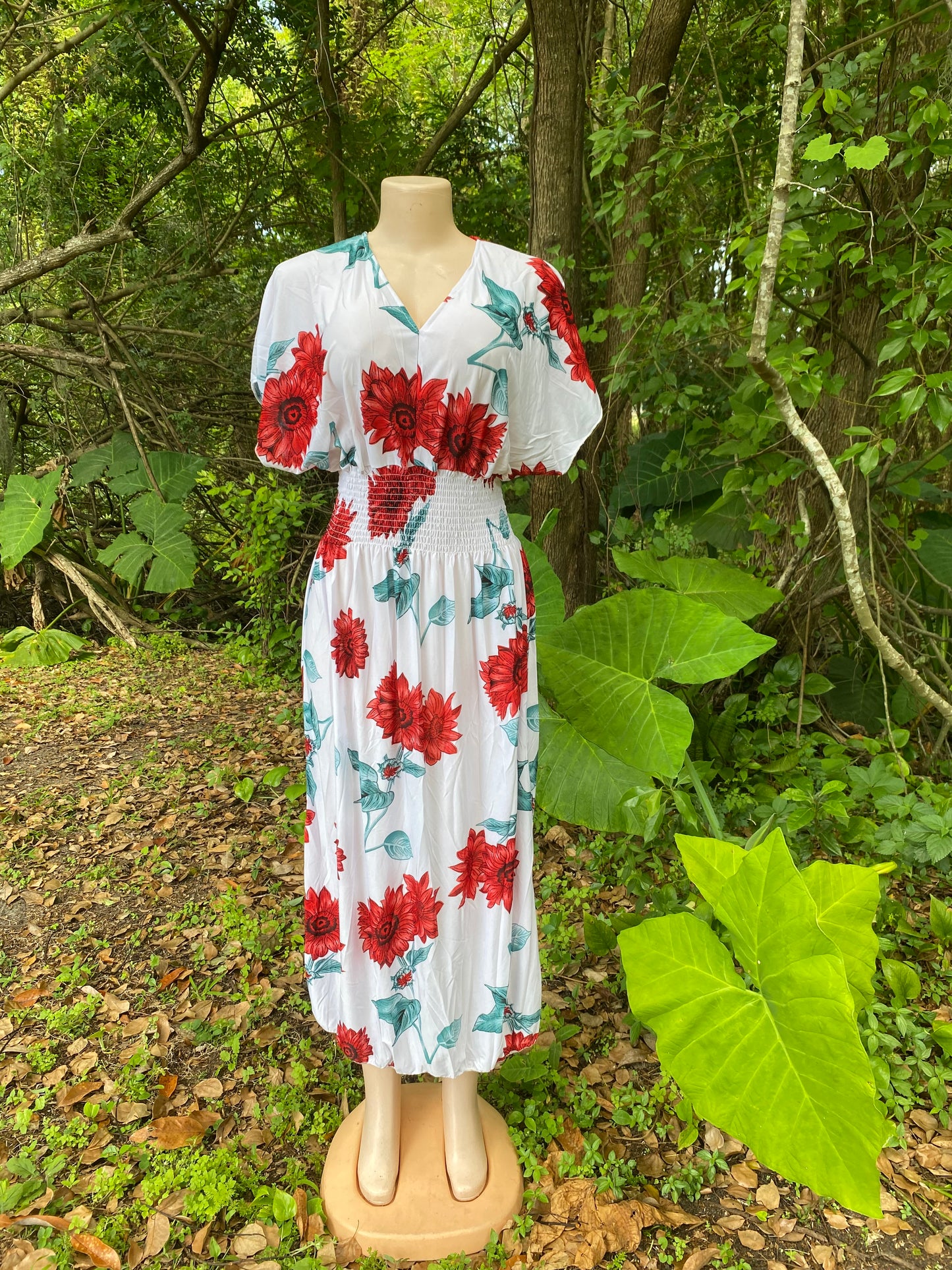 Sunflower kimono style sleeves sundress