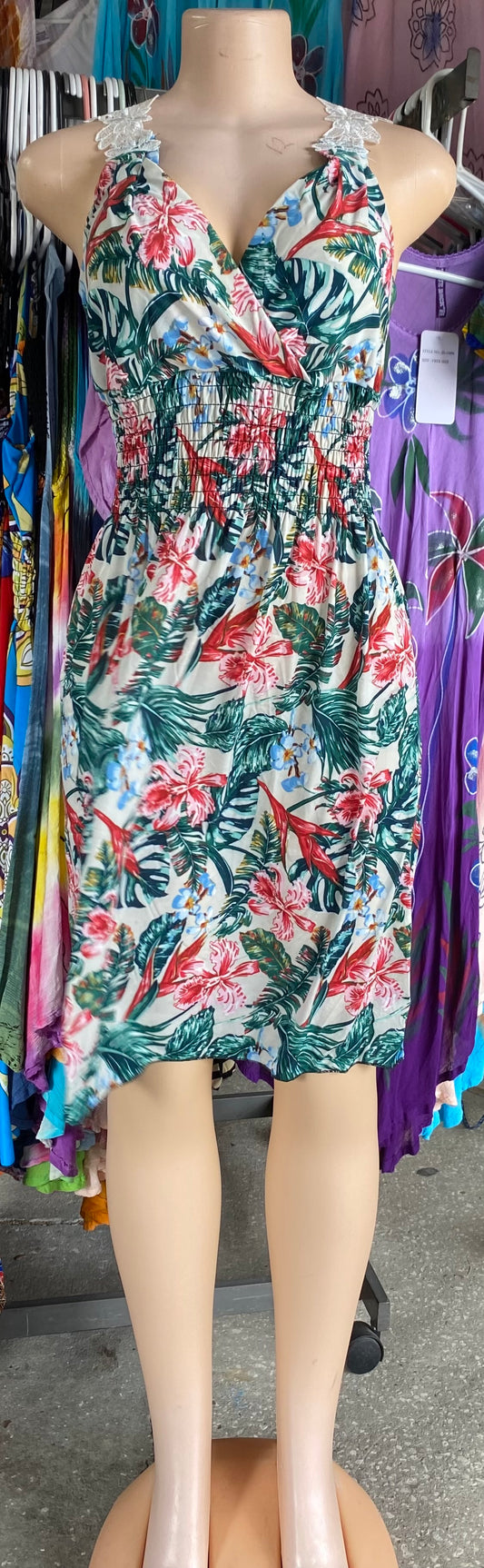 FLORAL LACED SHORT SINDRESS